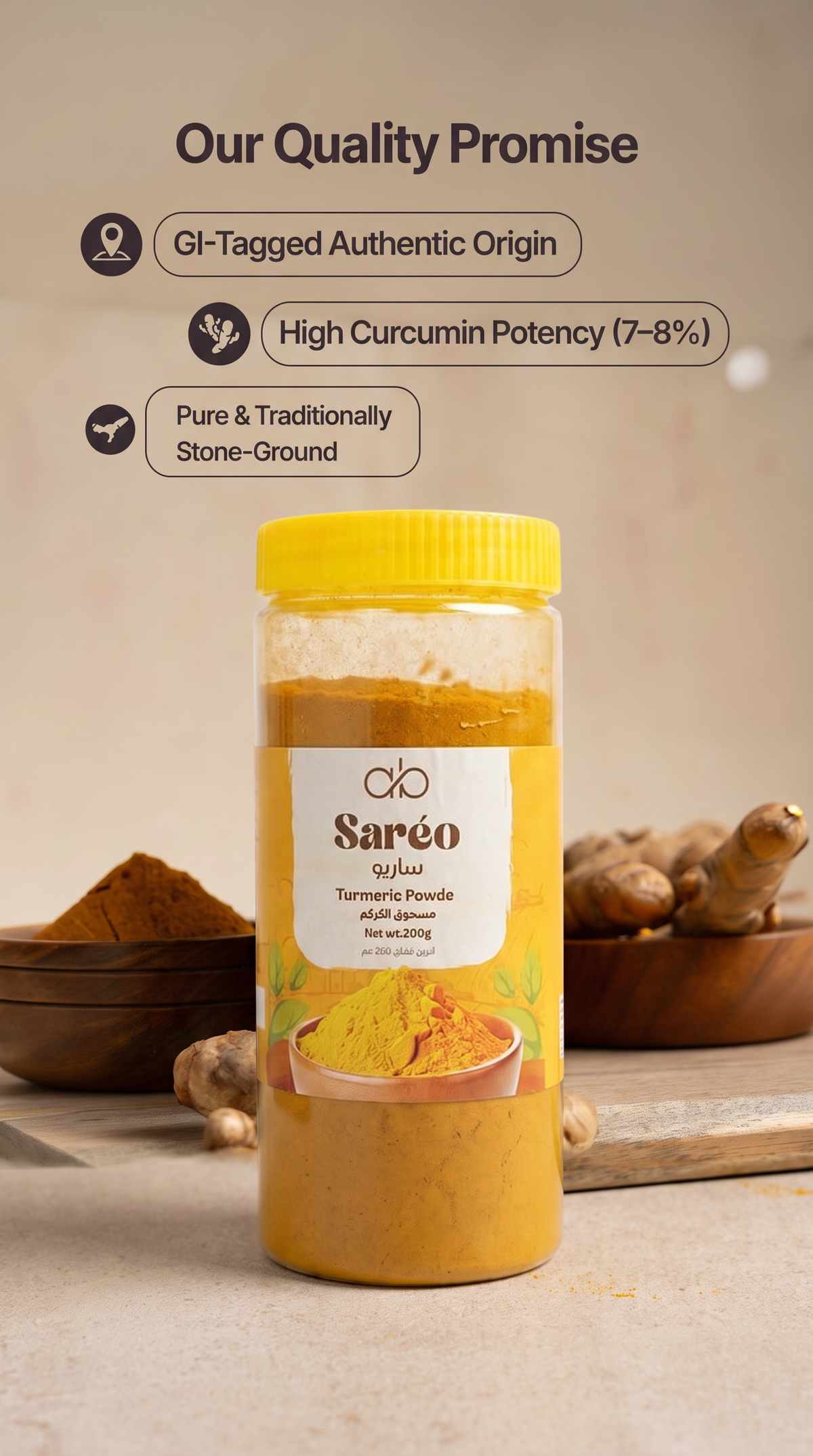 Saréo Turmeric Powder – 100% Natural Karbi Anglong Product